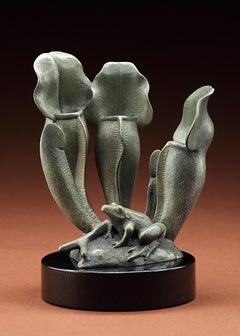 „Pitcher Plants and Frog“ (2016) von Tony Hochstetler, Original Bronzeskulptur
