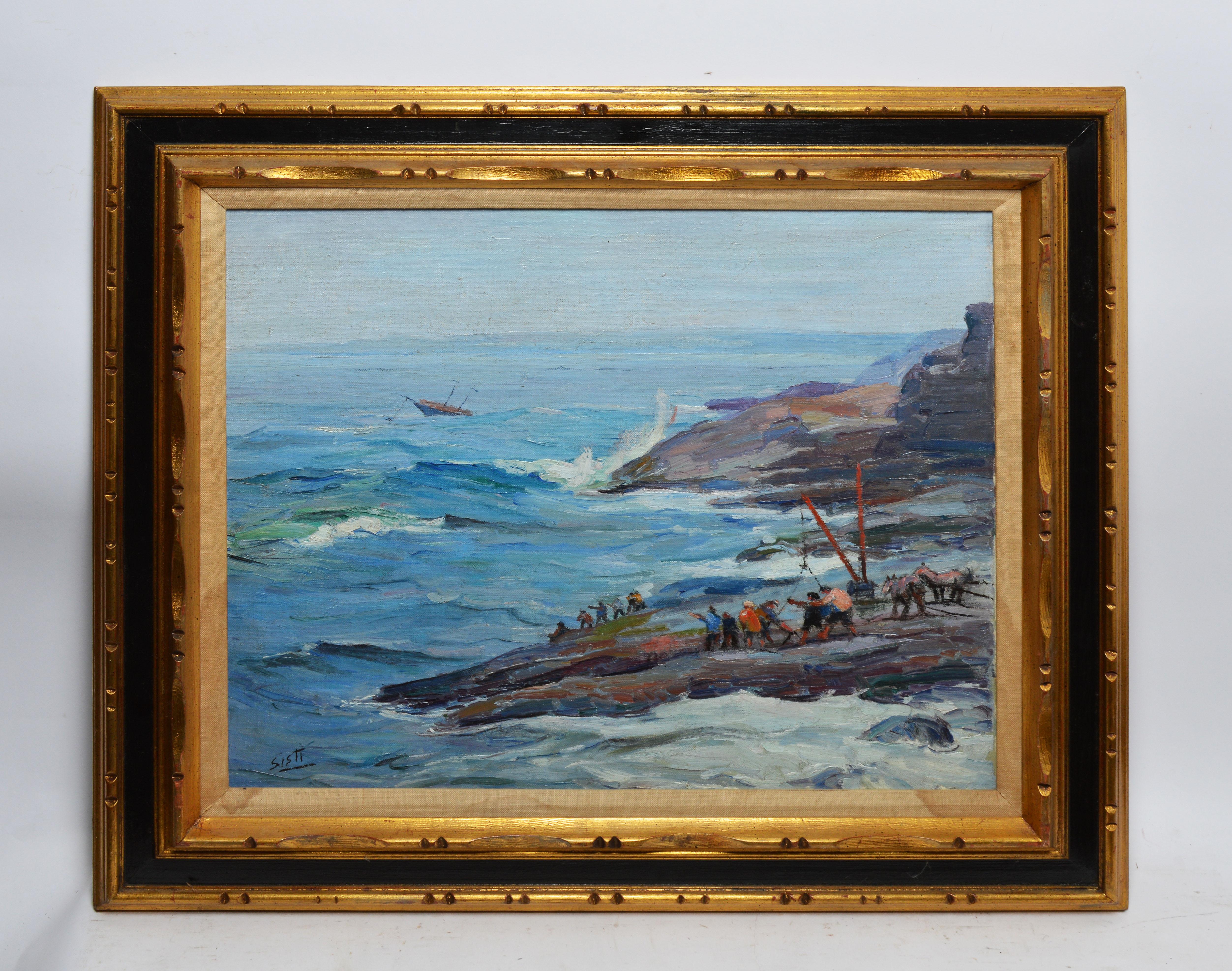 Impressionist View of Lake Erie by Tony Sisti - Painting by Anthony (Tony) J. Sisti