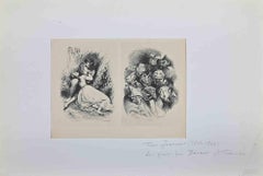 Brugnot et Tamisier - Original Woodcut by Tony Johannot - 19th Century