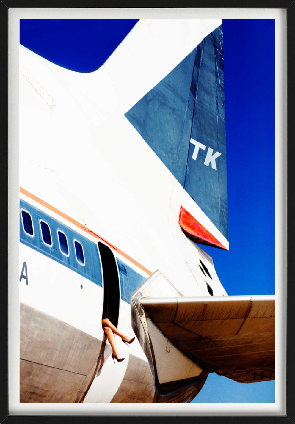 Elizabeth 4 - Female Legs dangling from Airplane door, Fine Art Photography 2016 For Sale 1