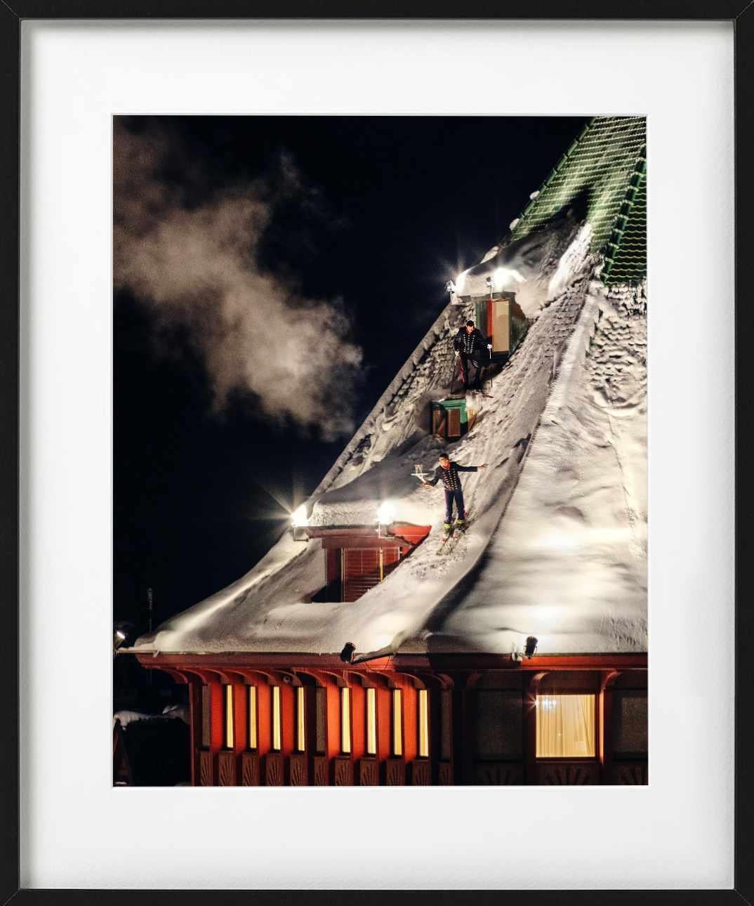 First descent Badrutt´s Palace, St. Moritz - Black Color Photograph by Tony Kelly