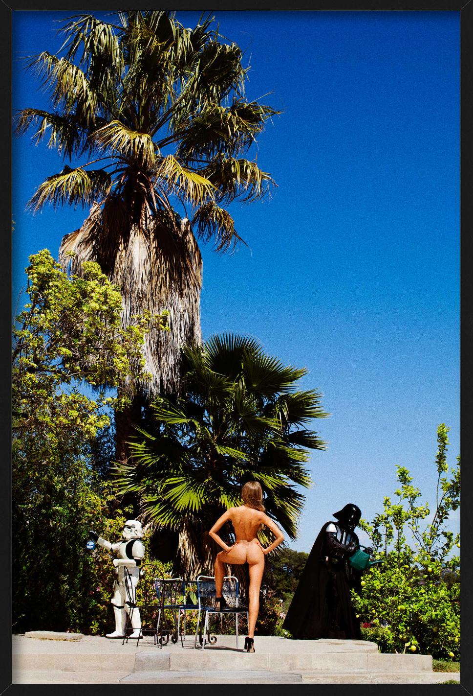 Love Story 3, from the Love Story series, Darth Vader, a Storm Trooper and a woman standing on a terrace, photographed by Tony Kelly.

All prints are limited edition. Available in multiple sizes. High-end framing on request.

All prints are done and