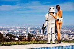 Love Story 5 - a nude model and a storm trooper looking at Los Angeles 