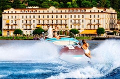 'Lunch for Three at Two' - waterskiing at Lake Como, fine art photography, 2023