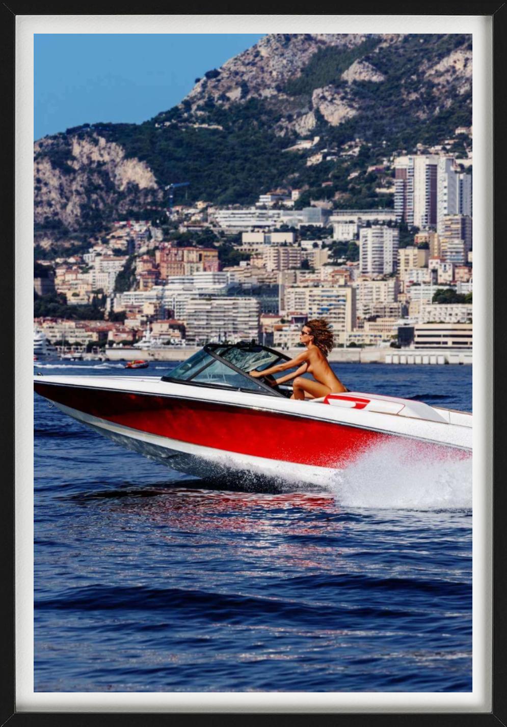 Monaco - Nude on a Speed Boat, Fine Art Photography 2024 For Sale 1