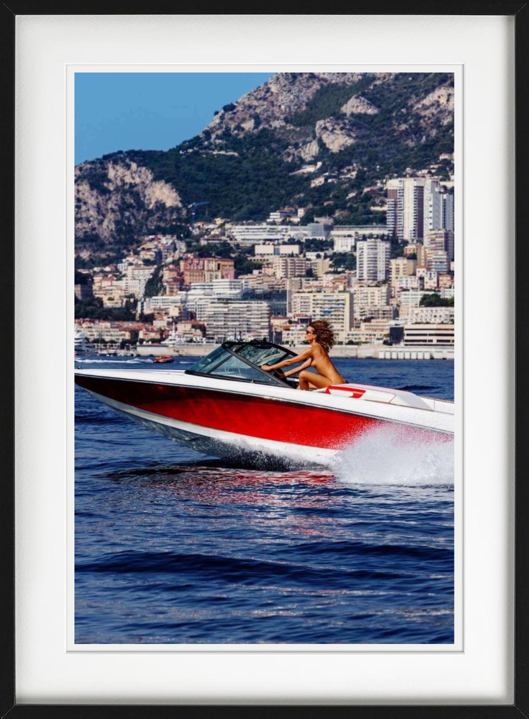 Monaco - Nude on a Speed Boat, Fine Art Photography 2024 For Sale 3