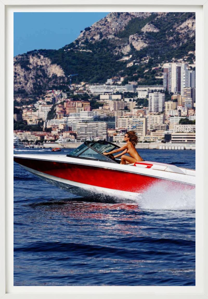 Monaco - Nude on a Speed Boat, Fine Art Photography 2024 For Sale 4