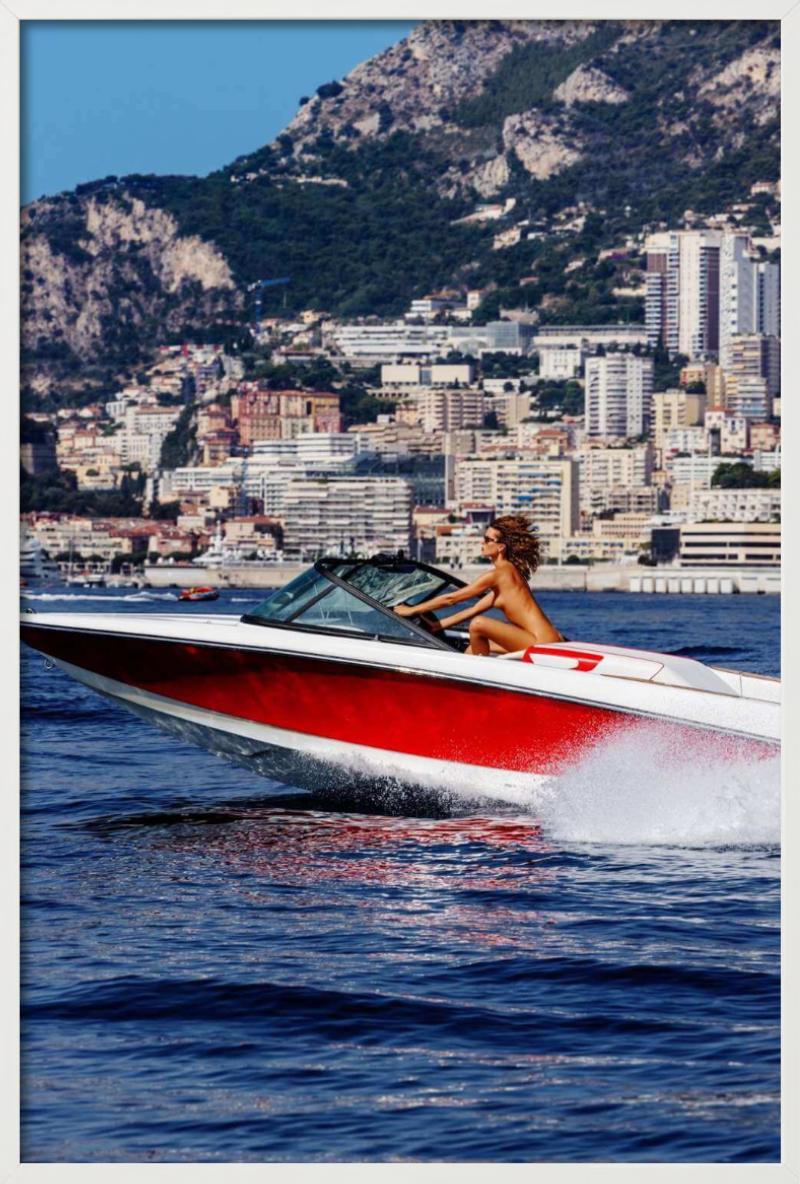 Monaco - Nude on a Speed Boat, Fine Art Photography 2024 For Sale 5