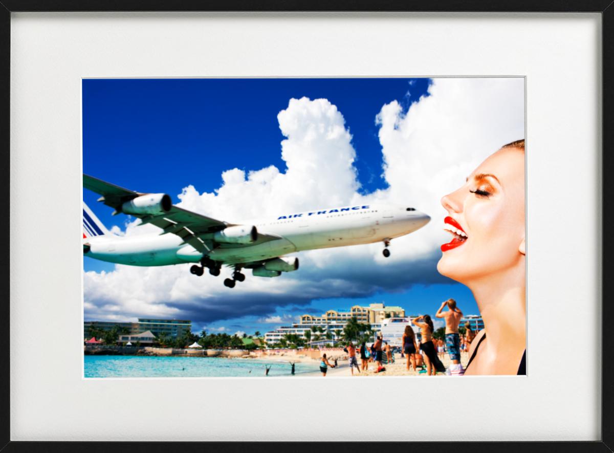 Princess Juliana, open wide - Airplane over a beach, fine art photography 2012 - Photograph by Tony Kelly