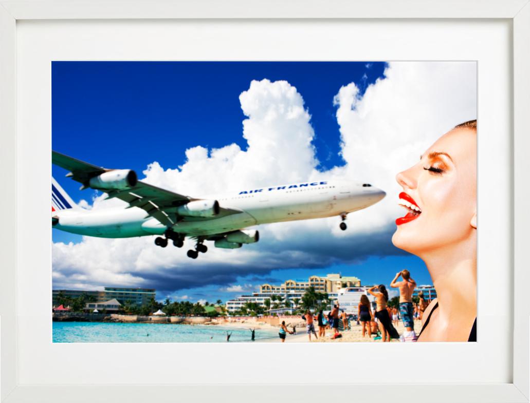 Princess Juliana, open wide - Airplane over a beach, fine art photography 2012 For Sale 3