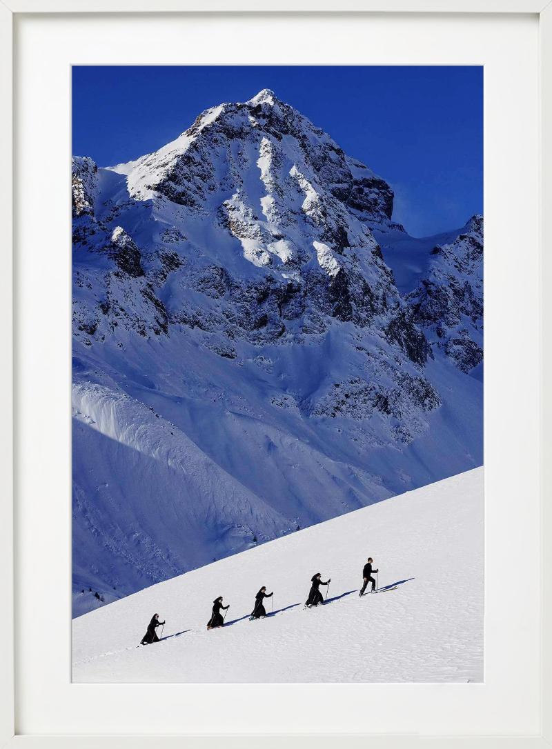 'Saint Moritz' - A group of Nuns snowhiking, fine art photography, 2023 For Sale 3