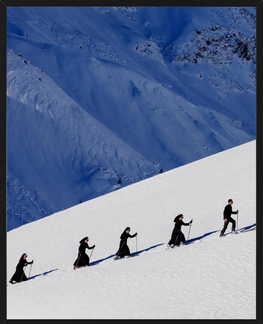 'Saint Moritz' - A group of Nuns snowhiking, fine art photography, 2023 For Sale 3