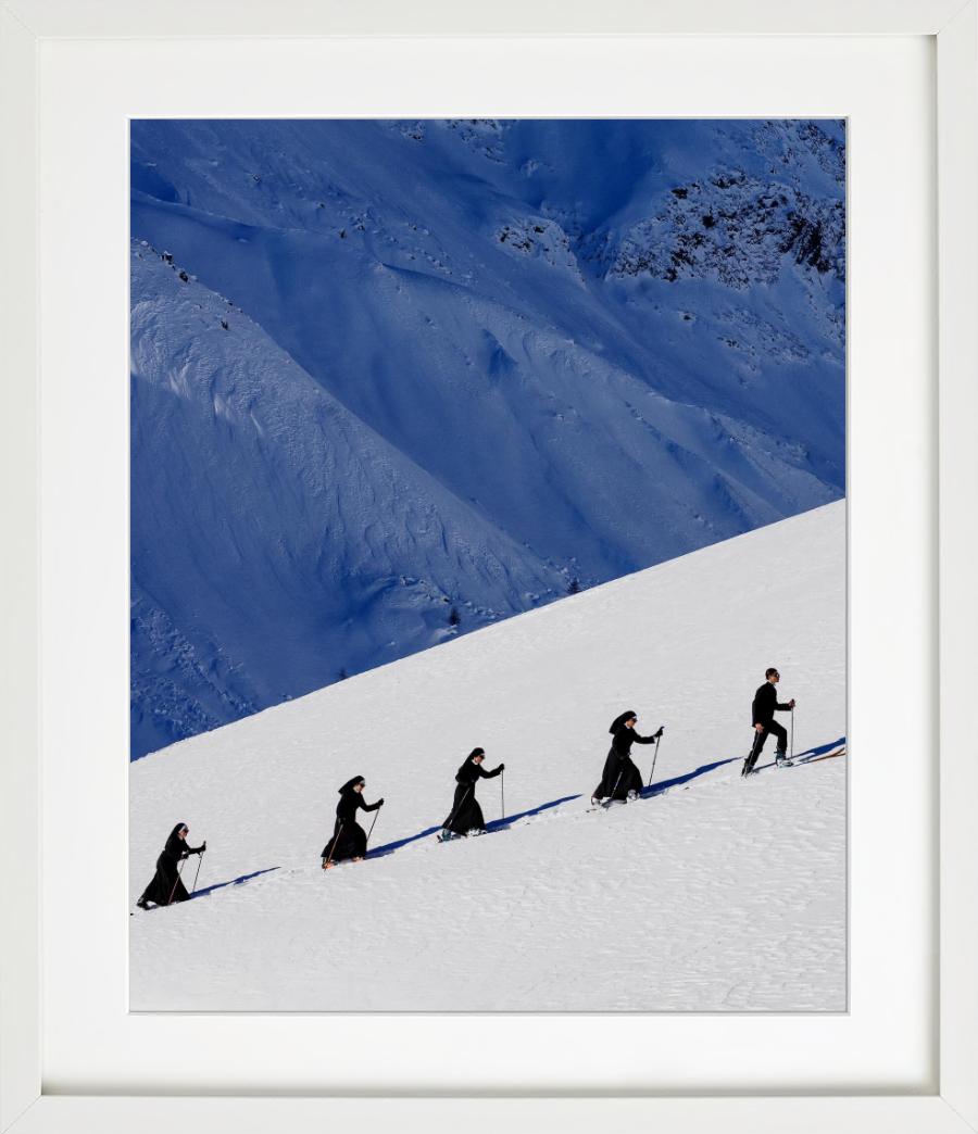 'Saint Moritz' - A group of Nuns snowhiking, fine art photography, 2023 For Sale 4