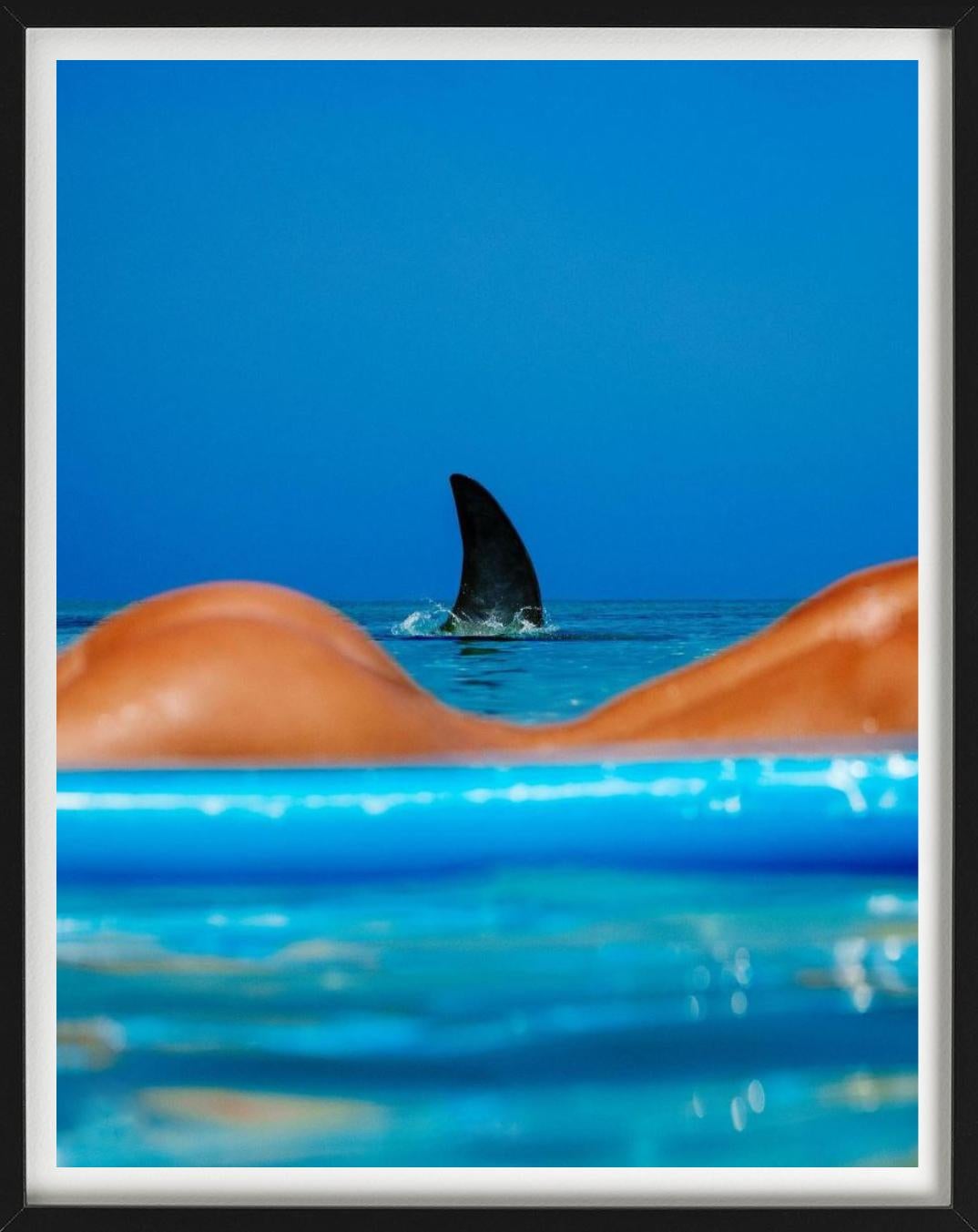 Shark Lady - parte posterior del cuerpo de una mujer desnuda con aleta de tiburón - Photograph Contemporáneo de Tony Kelly