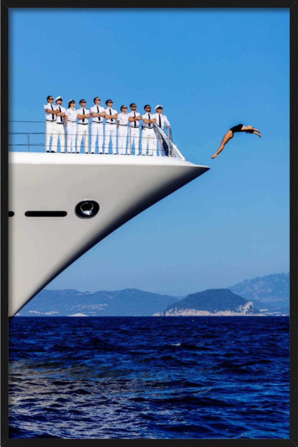 Woman jumping off mega yacht photographed by Tony Kelly.

All prints are limited edition. Available in multiple sizes. High-end framing on request.

All prints are done and signed by the artist. The collector receives an additional certificate of