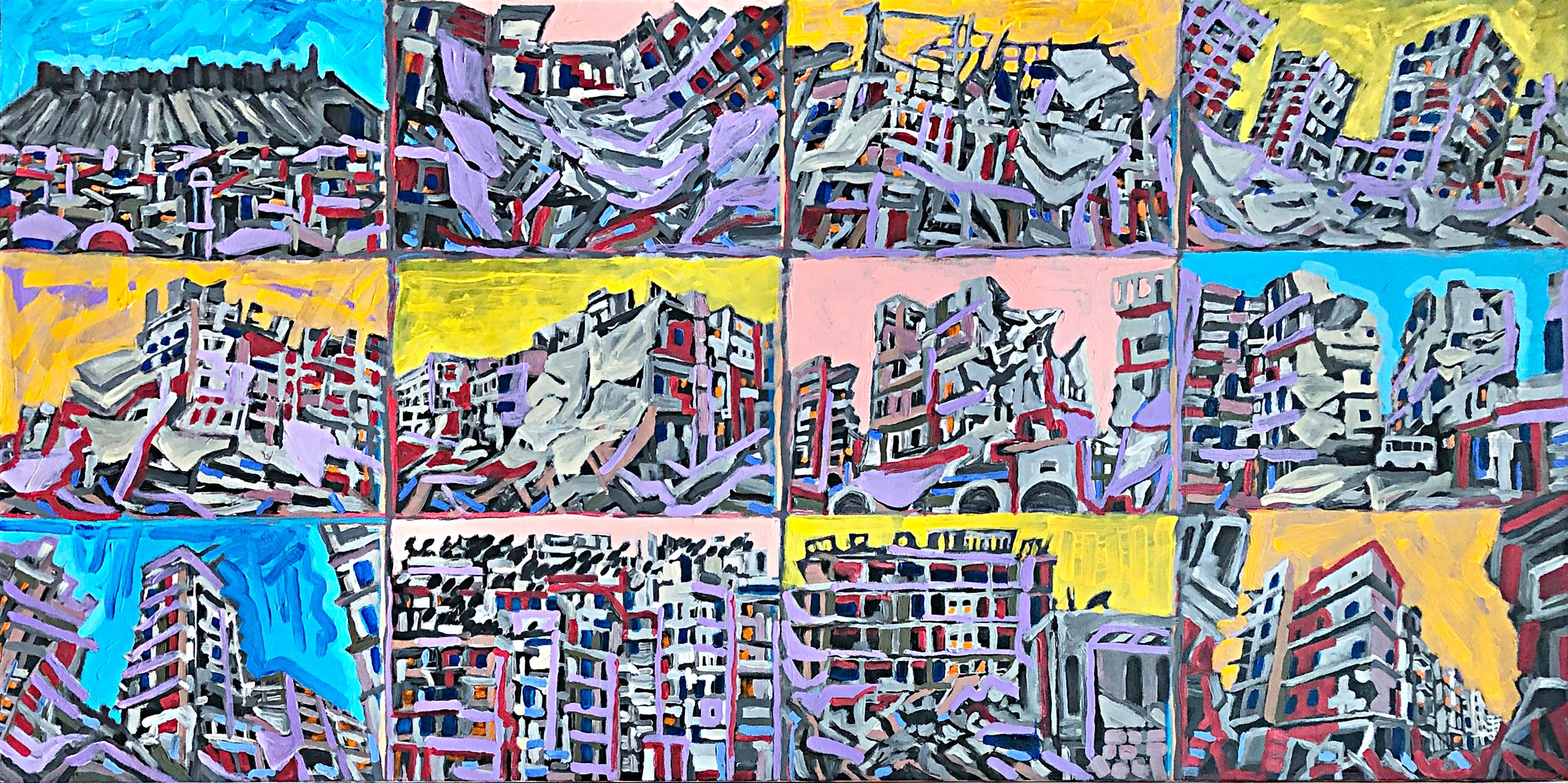 Tony Khawam Landscape Painting - Aleppo to Kyiv Windows to the World - No.1