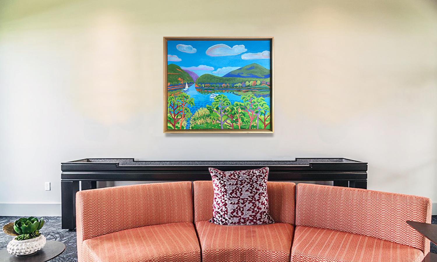 Isla de la Constitución en West Point - Painting moderno estadounidense de Tony Khawam