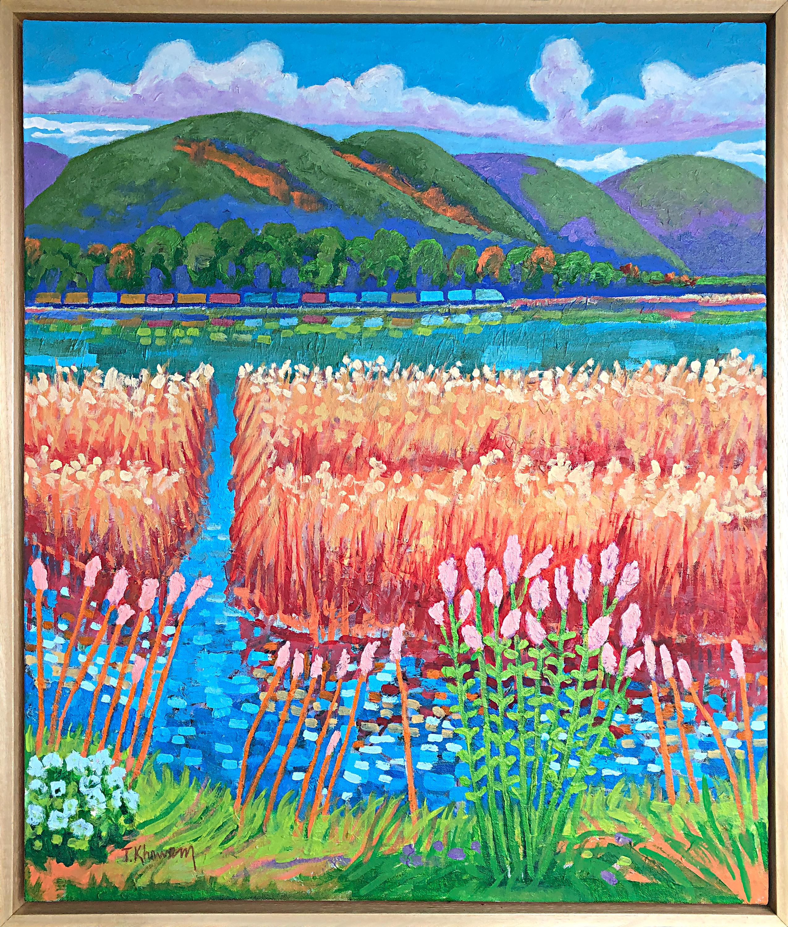 Tony Khawam Landscape Painting - Marshland on the Hudson