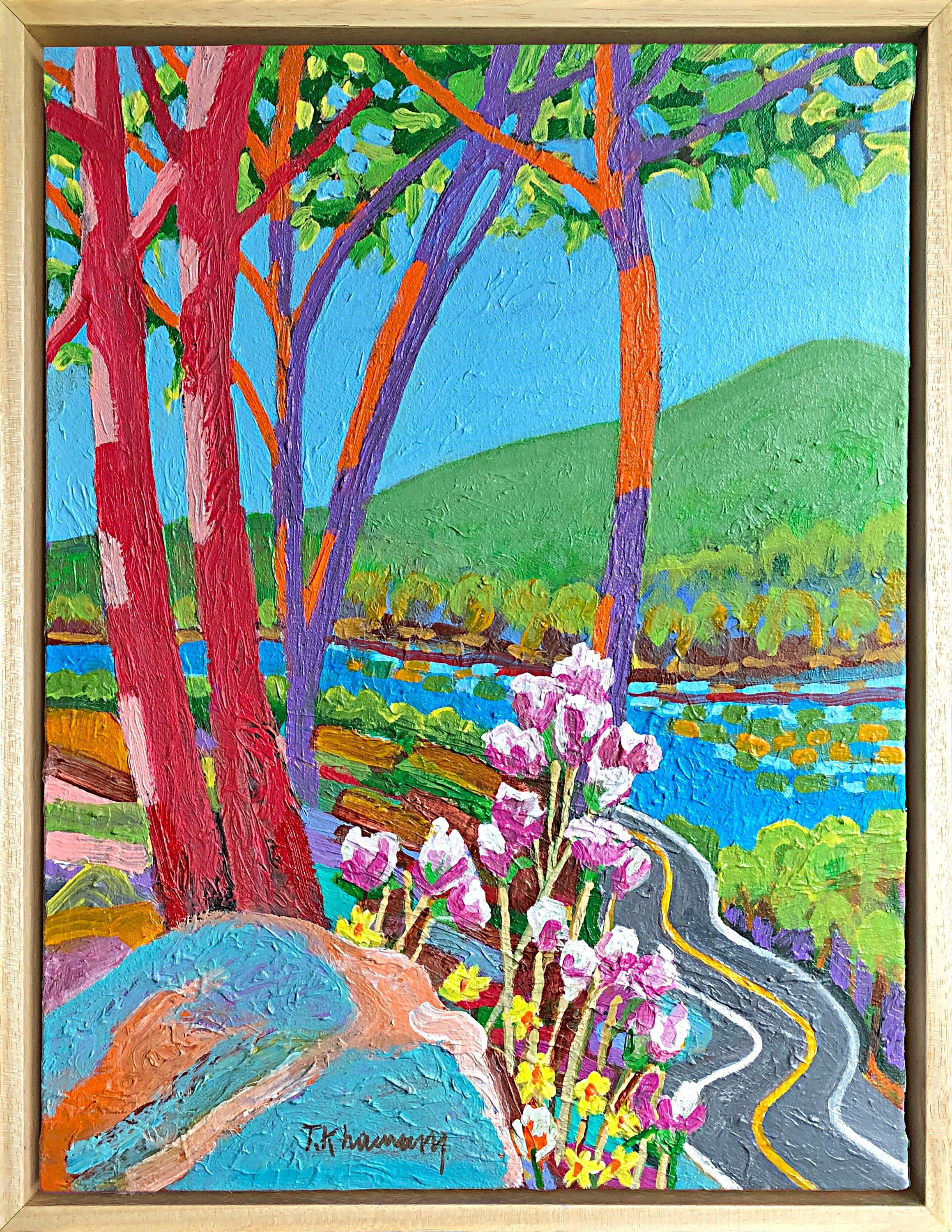 Bear Mountain Road - Mixed Media Art by Tony Khawam