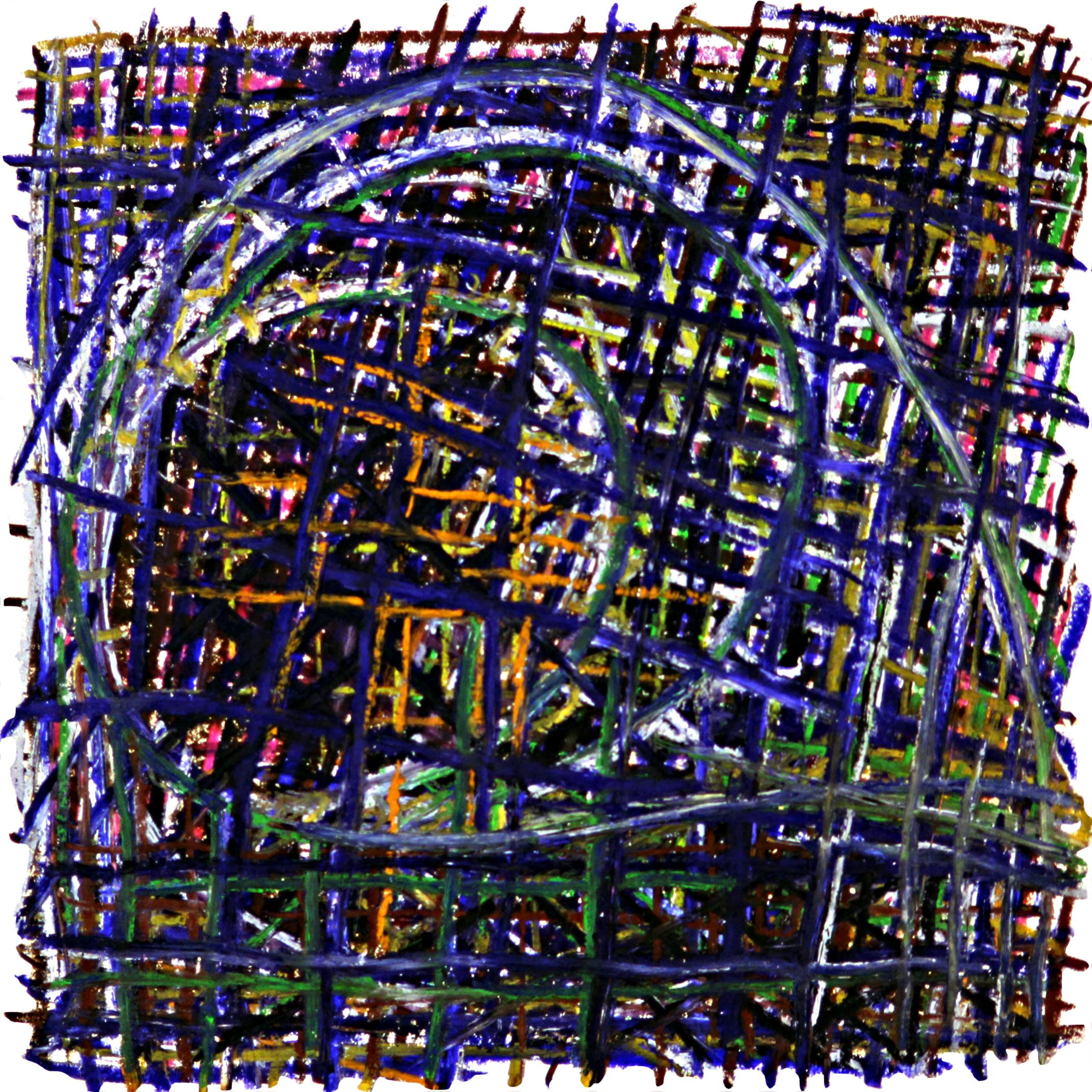Roller Coaster – No.5 - Black Landscape Painting by Tony Khawam