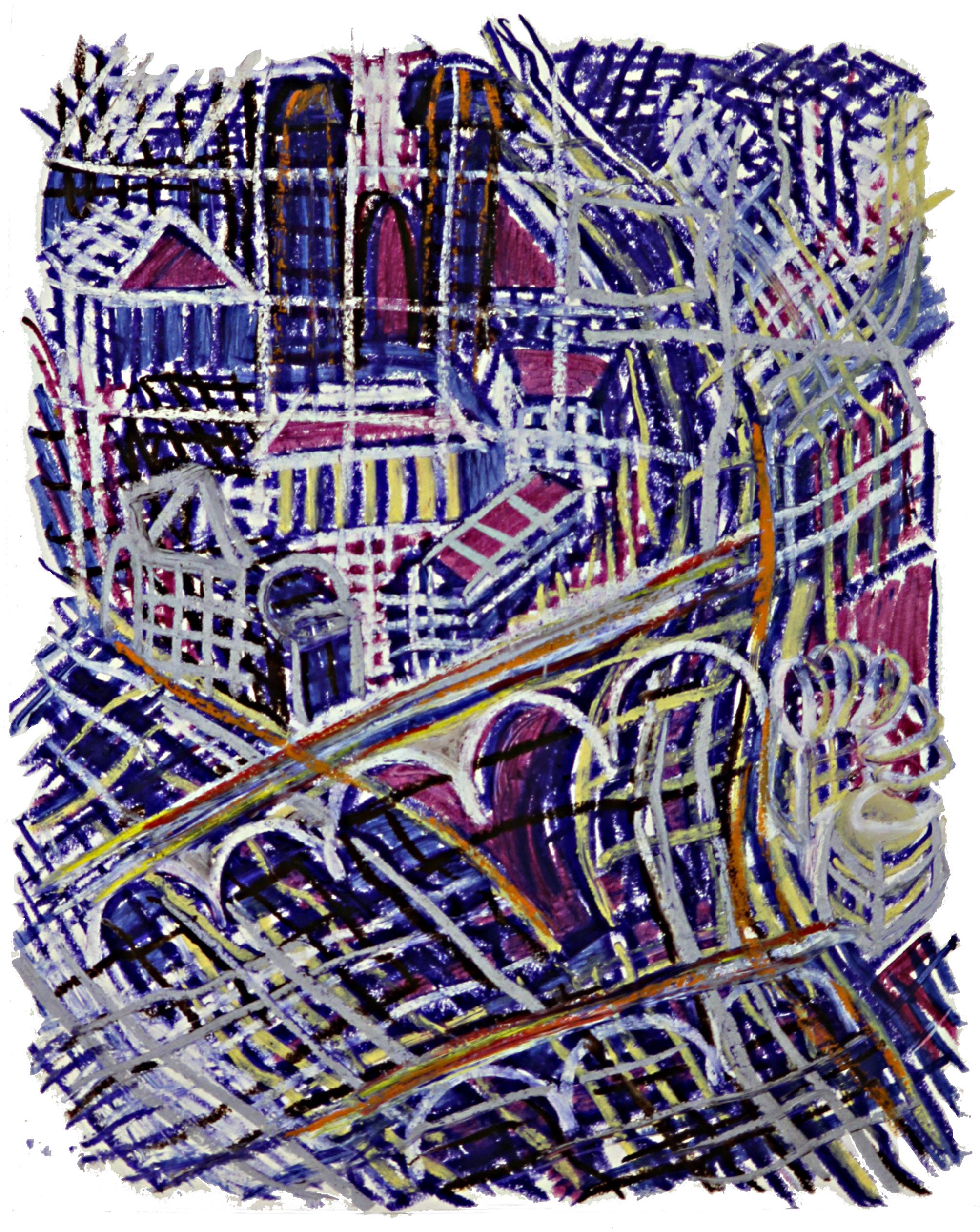 Wire City – No.2 - Painting by Tony Khawam