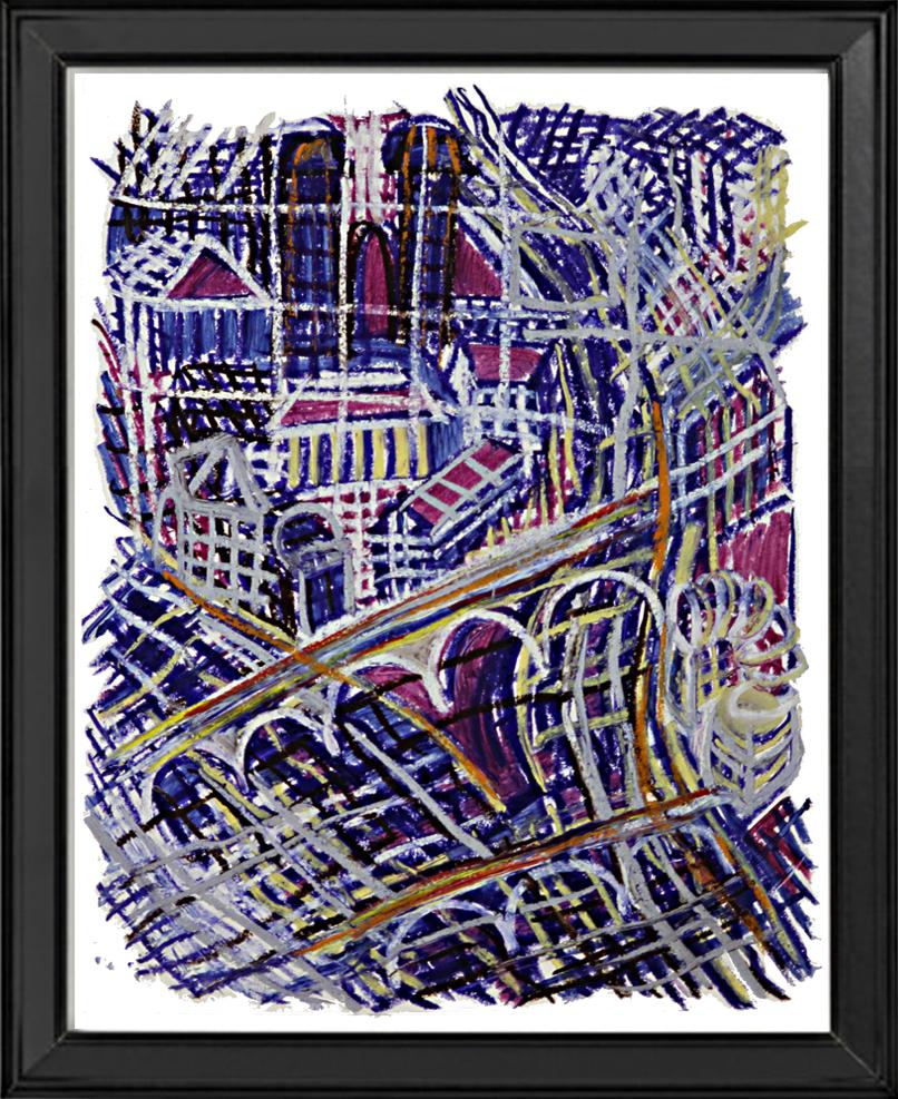 Tony Khawam Abstract Painting - Wire City – No.2