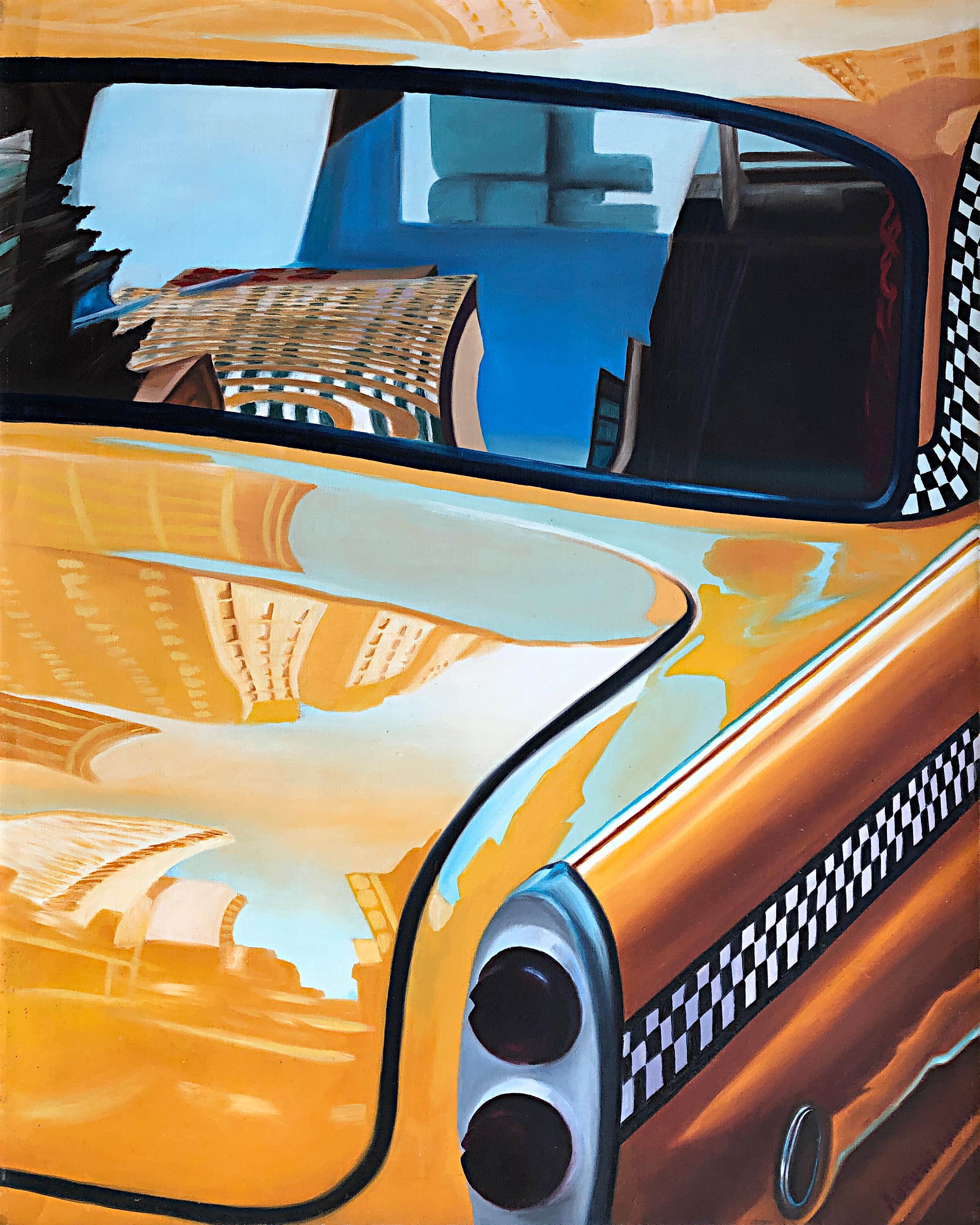 Tony Khawam Landscape Painting – Gelber Cab Broadway