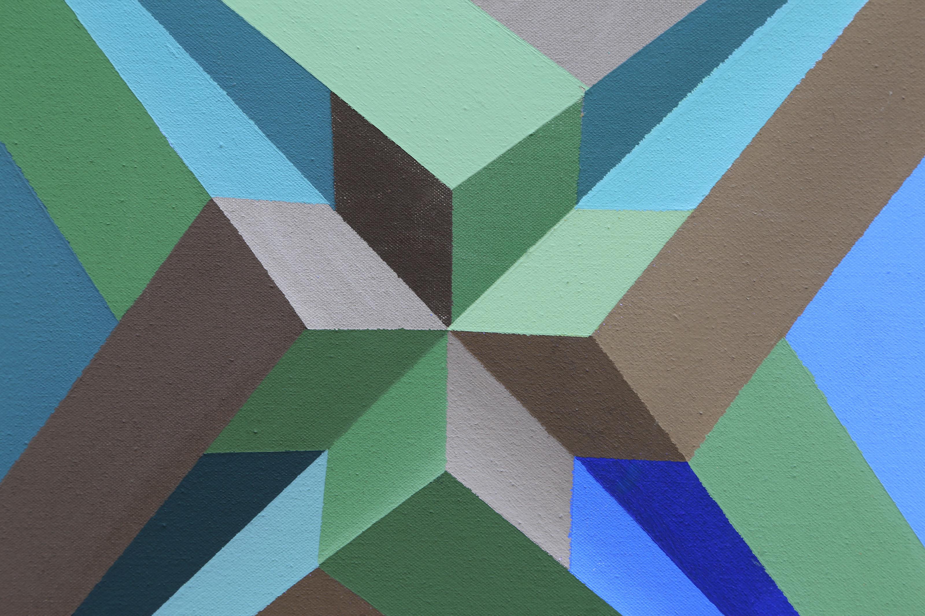 Aesop #9, Abstract Geometric Acrylic on Canvas Painting by Tony King For Sale 1