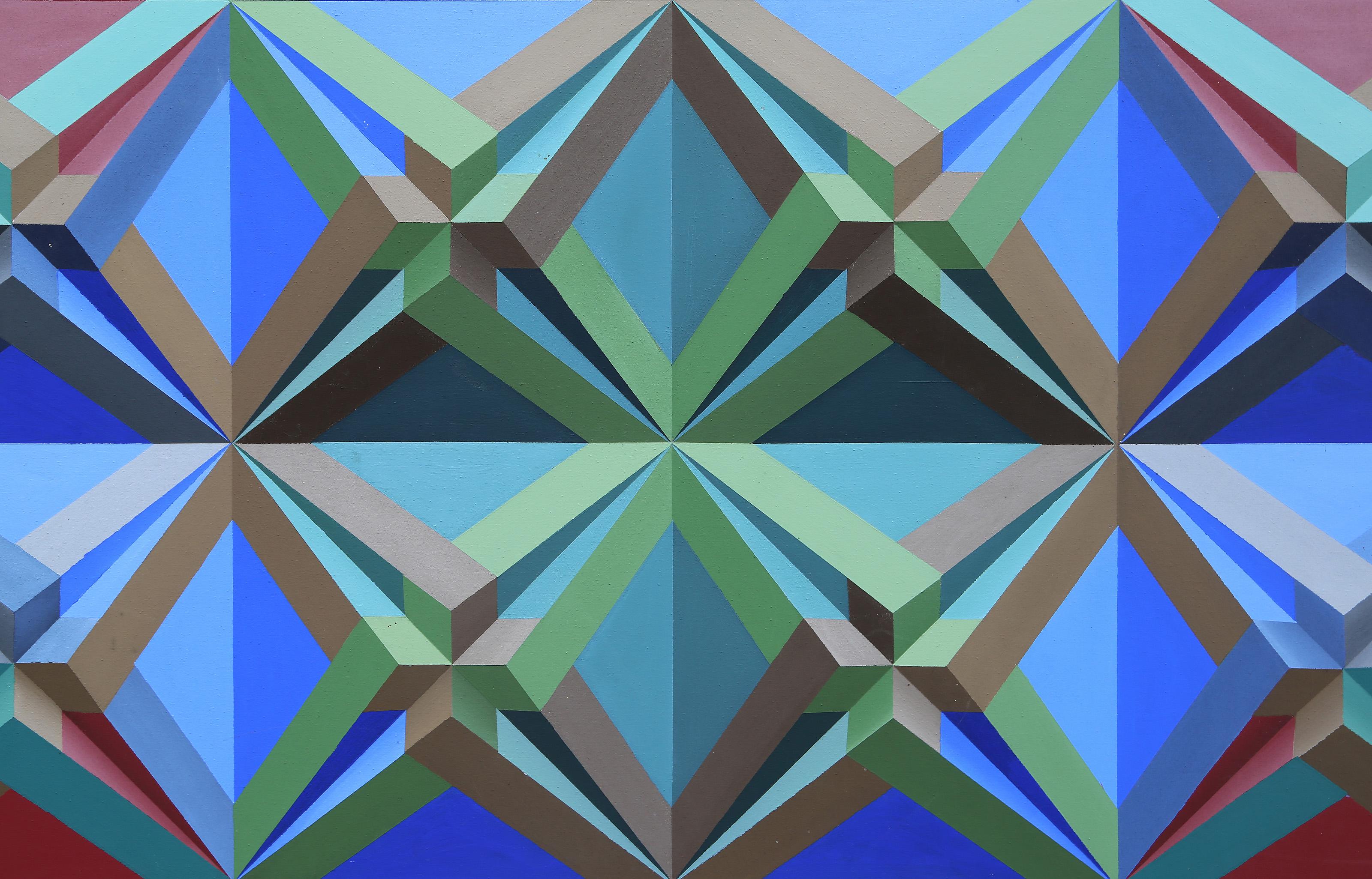 Aesop #9, Abstract Geometric Acrylic on Canvas Painting by Tony King For Sale 2