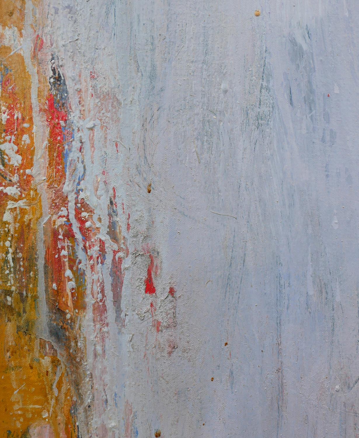 Lila, Grau und Rot getöntes abstraktes zeitgenössisches Gemälde im Angebot 6