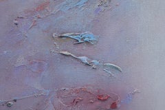 Pintura al óleo abstracta gestual en tonos morados