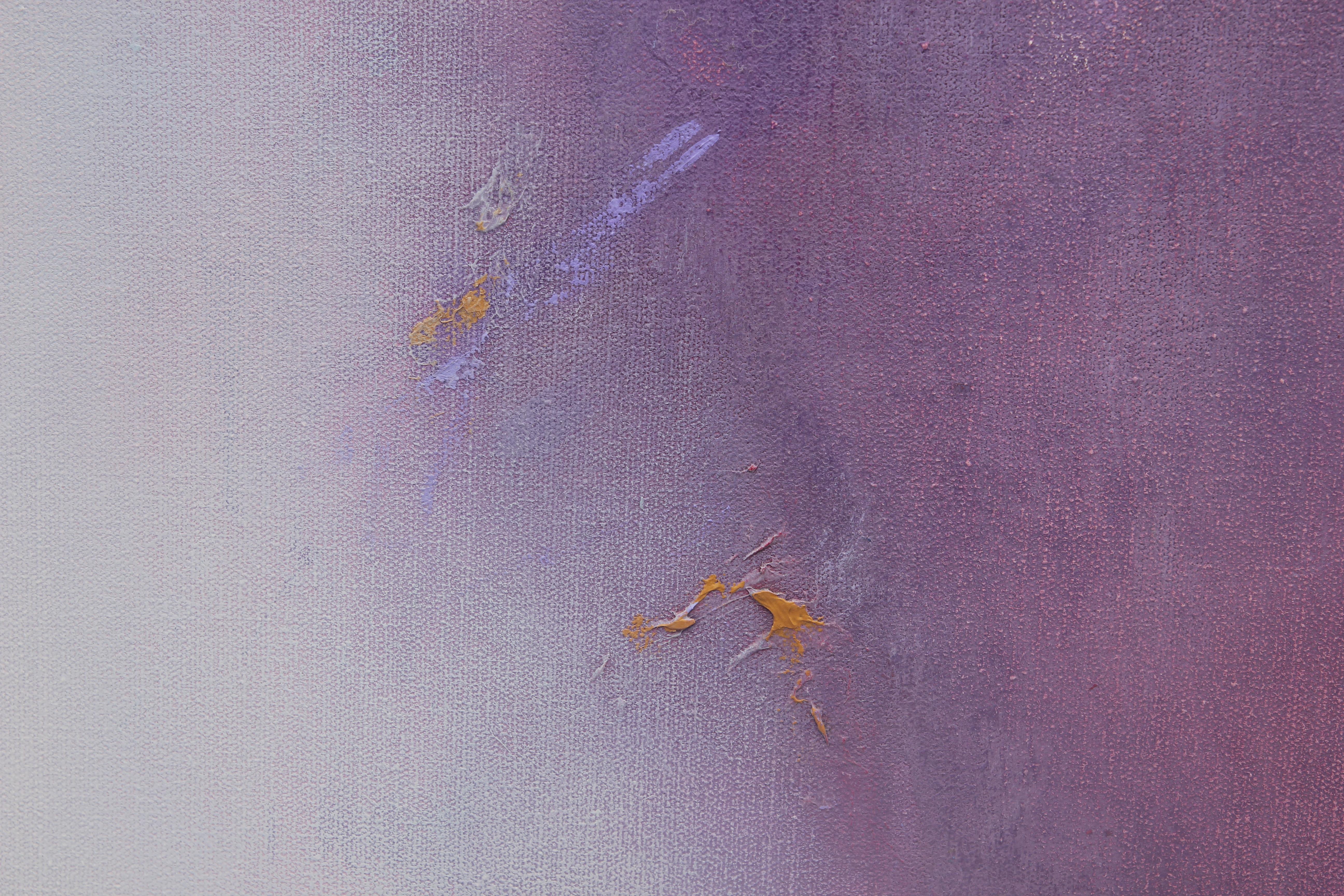 Pittura ad olio gestuale astratta dai toni viola in vendita 2