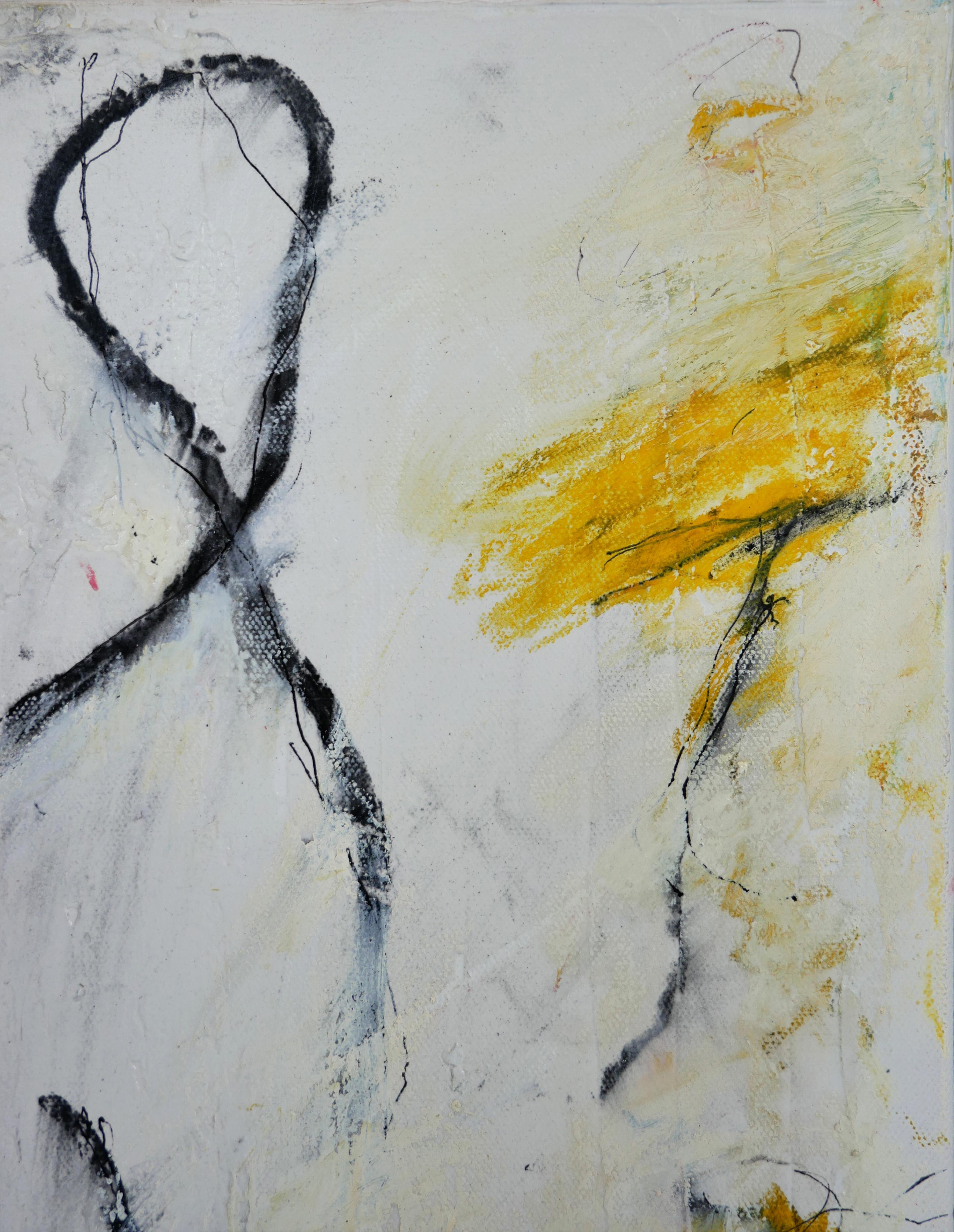 Zeitgenössisches rotes, gelbes und blaues abstraktes expressionistisches Gemälde „Shoreline“ im Angebot 2