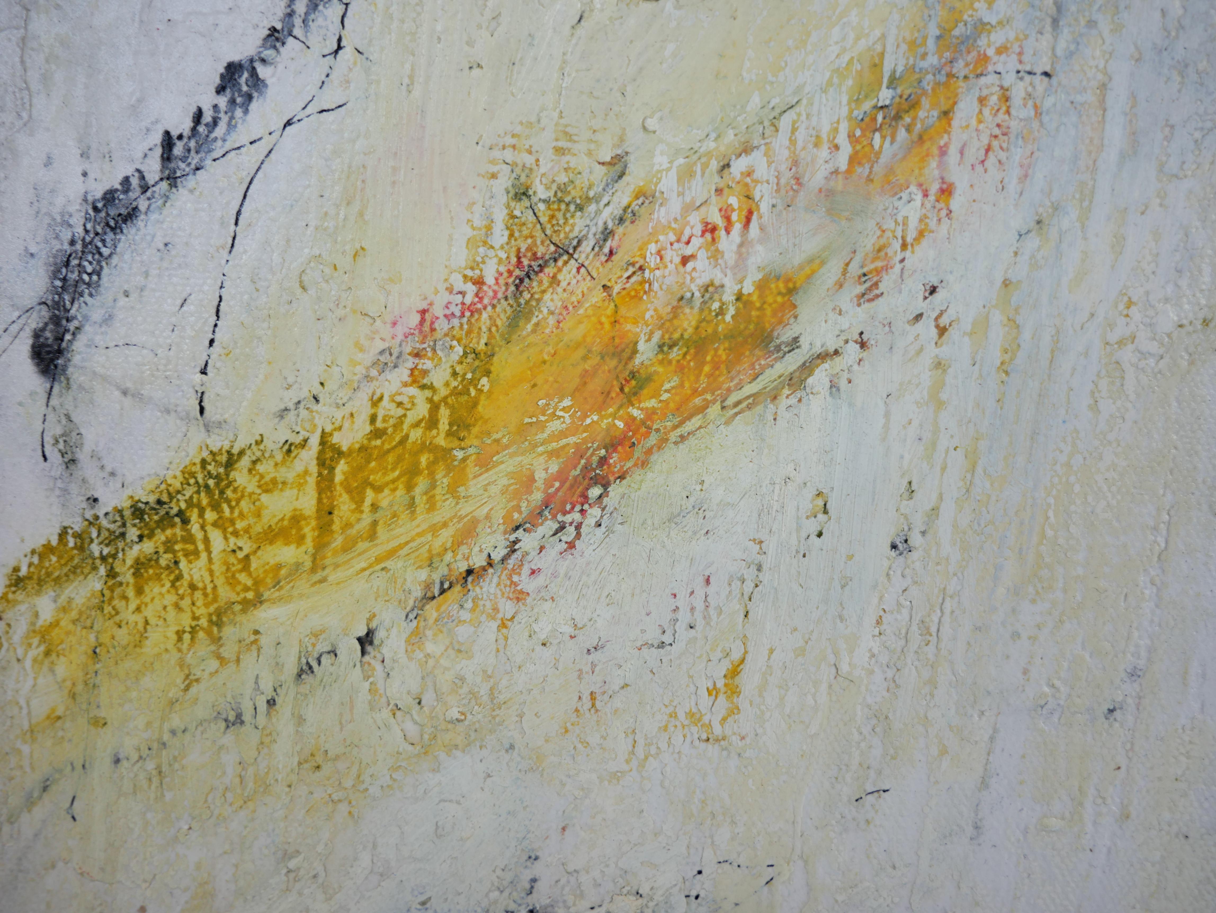 Zeitgenössisches rotes, gelbes und blaues abstraktes expressionistisches Gemälde „Shoreline“ im Angebot 5