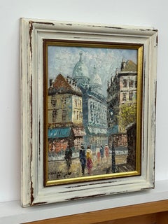 Figures on Parisian Street Paris in Impressionist Style