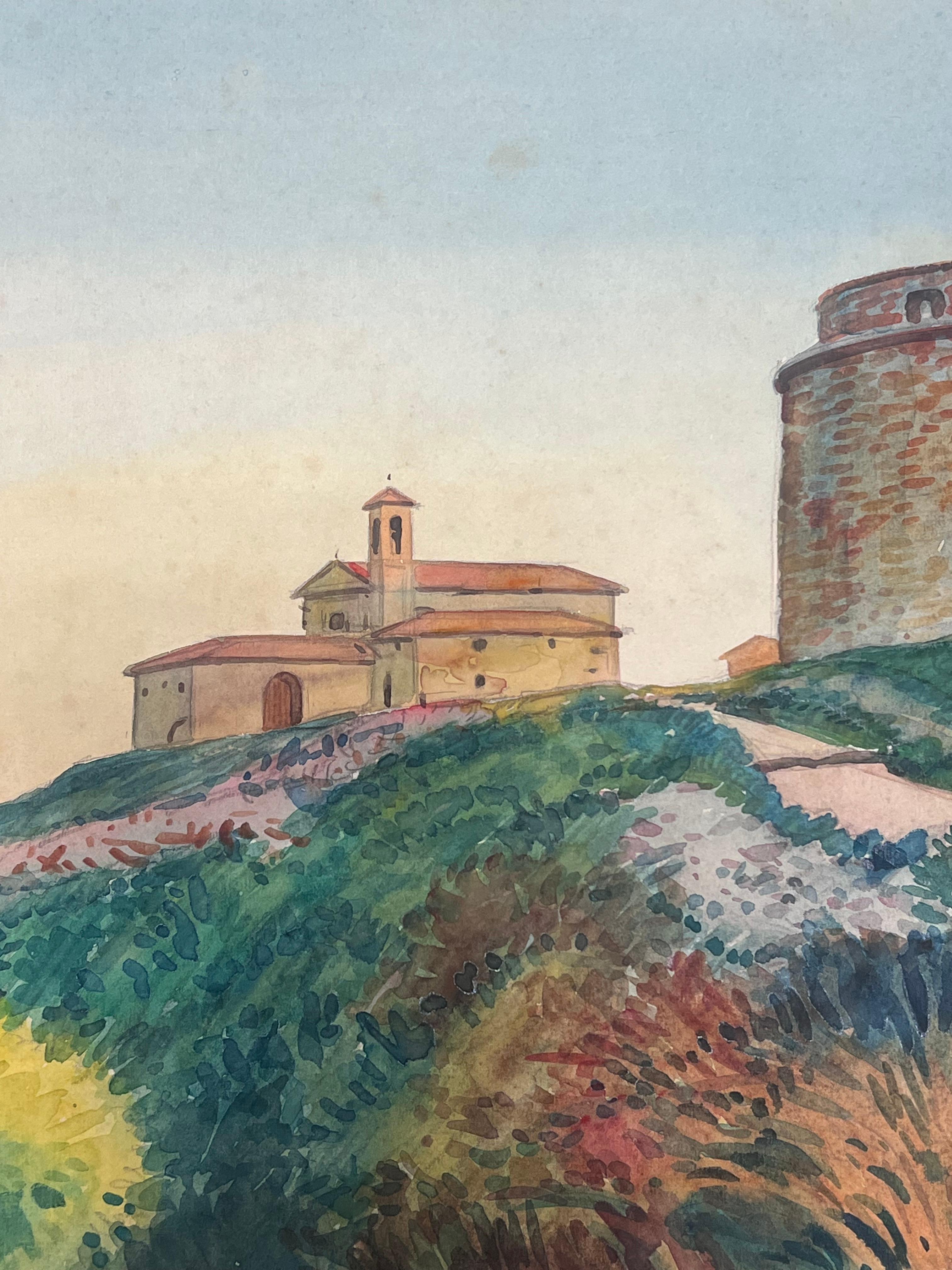 Saint - Jean Cap Ferrat Coastal Fortress
Tony Minartz (French, 1873 - 1994)  
signed watercolour on artist paper
painting : 13 x 16.5 inches
inscribed verso
Provenance: private collection in the South of France, 
Condition: very good condition with