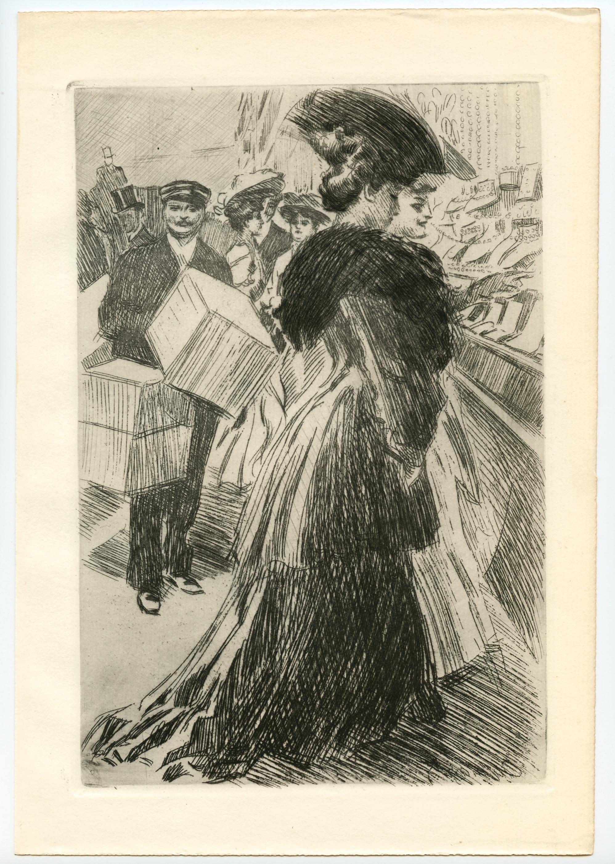 "La rue de la Paix" aguafuerte original - Print de Tony Minartz
