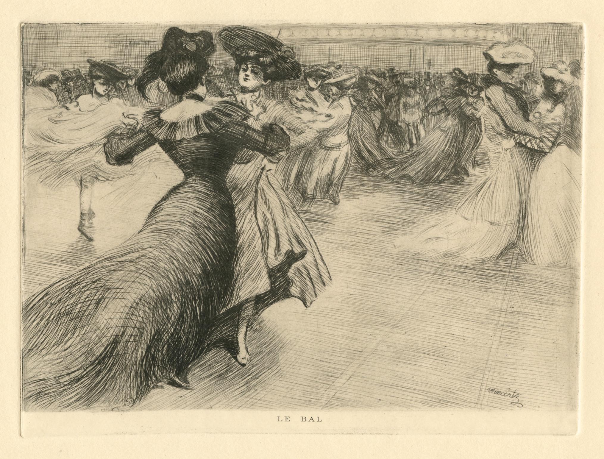 "Le Bal" original etching - Print by Tony Minartz