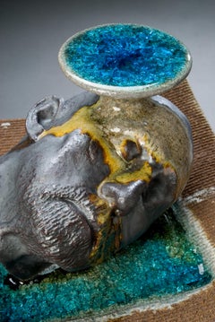 Ceramic wood-fired figurative sculpture: 'Aperture'