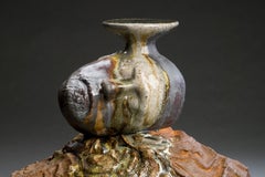 Keramik-Holzgebrannte Skulptur aus Holz: „ Erde und Himmel“