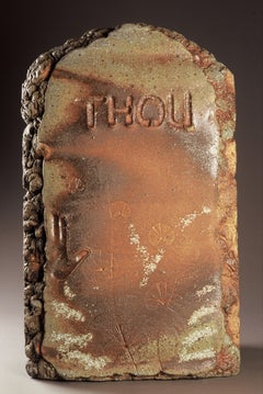 Keramik-Holz-Skulptur „Thou“