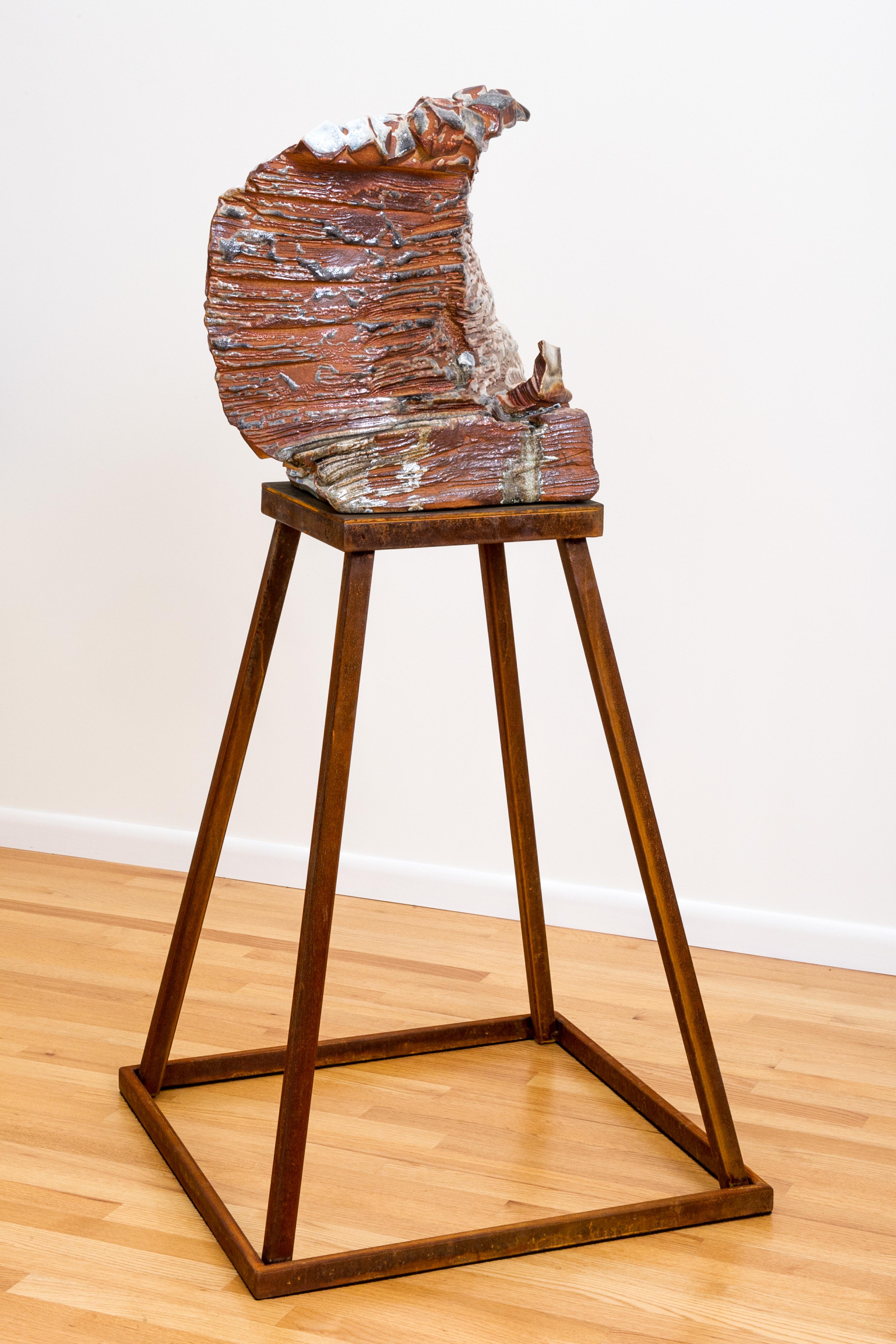 Tony Moore Abstract Sculpture - Large ceramic wood-fired sculpture: 'Apparition '