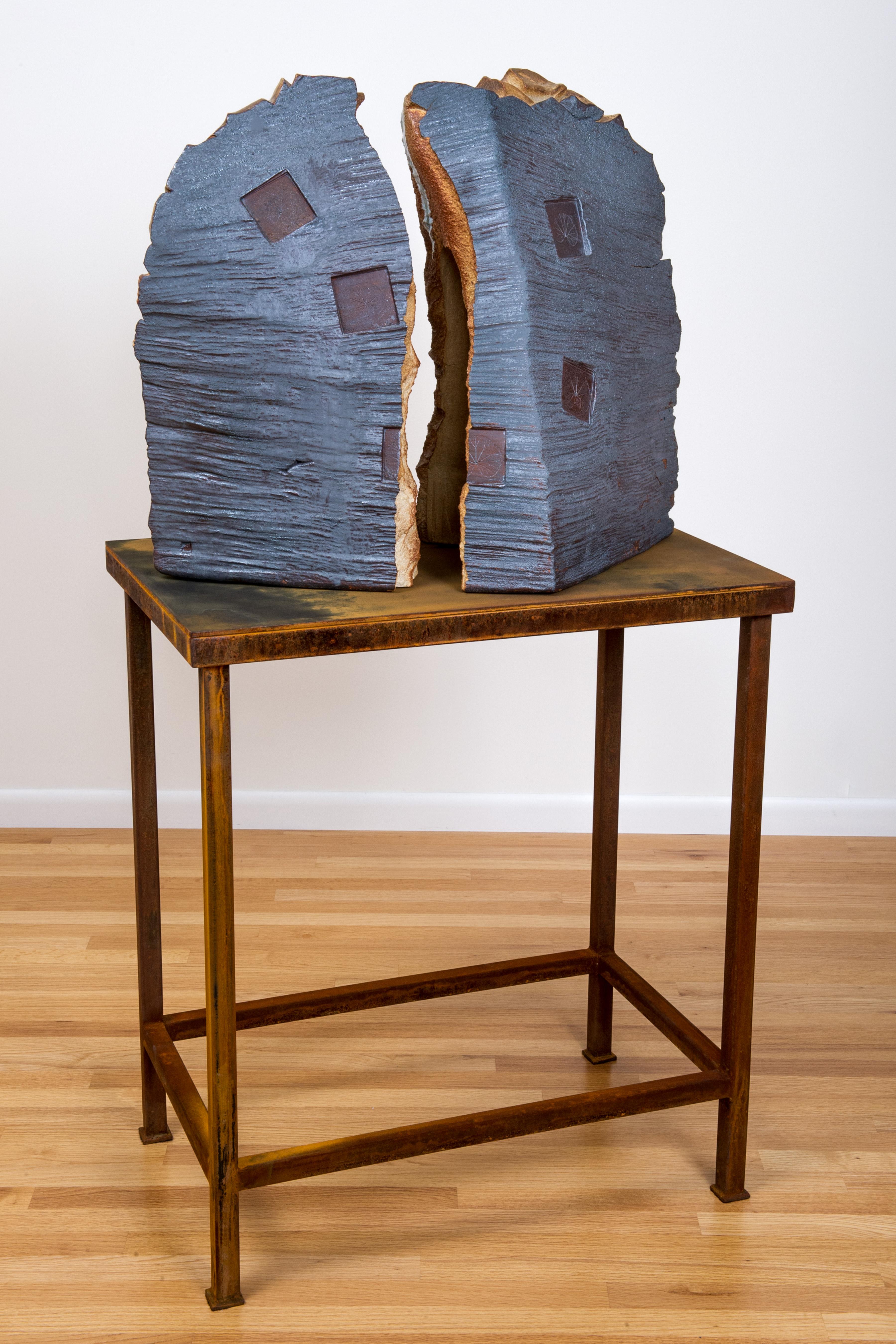 Large scale wood-fired ceramic sculpture: 'Voice ' - Sculpture by Tony Moore