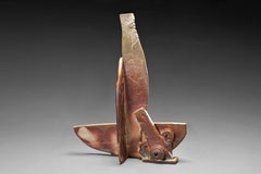 Wood-fired ceramic abstract sculpture: 'All Used Up'