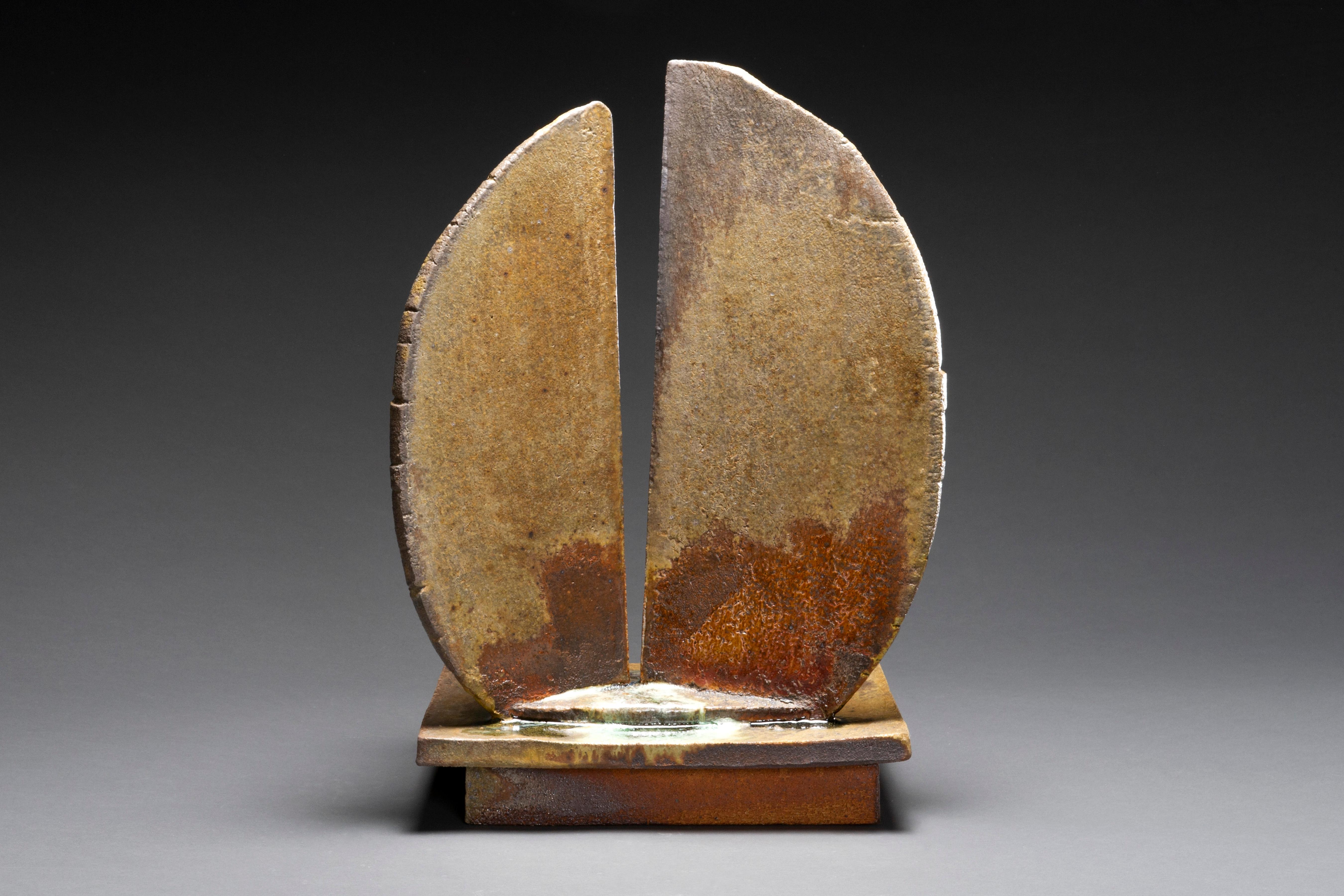 Wood-fired ceramic abstract sculpture: 'Four' - Sculpture by Tony Moore