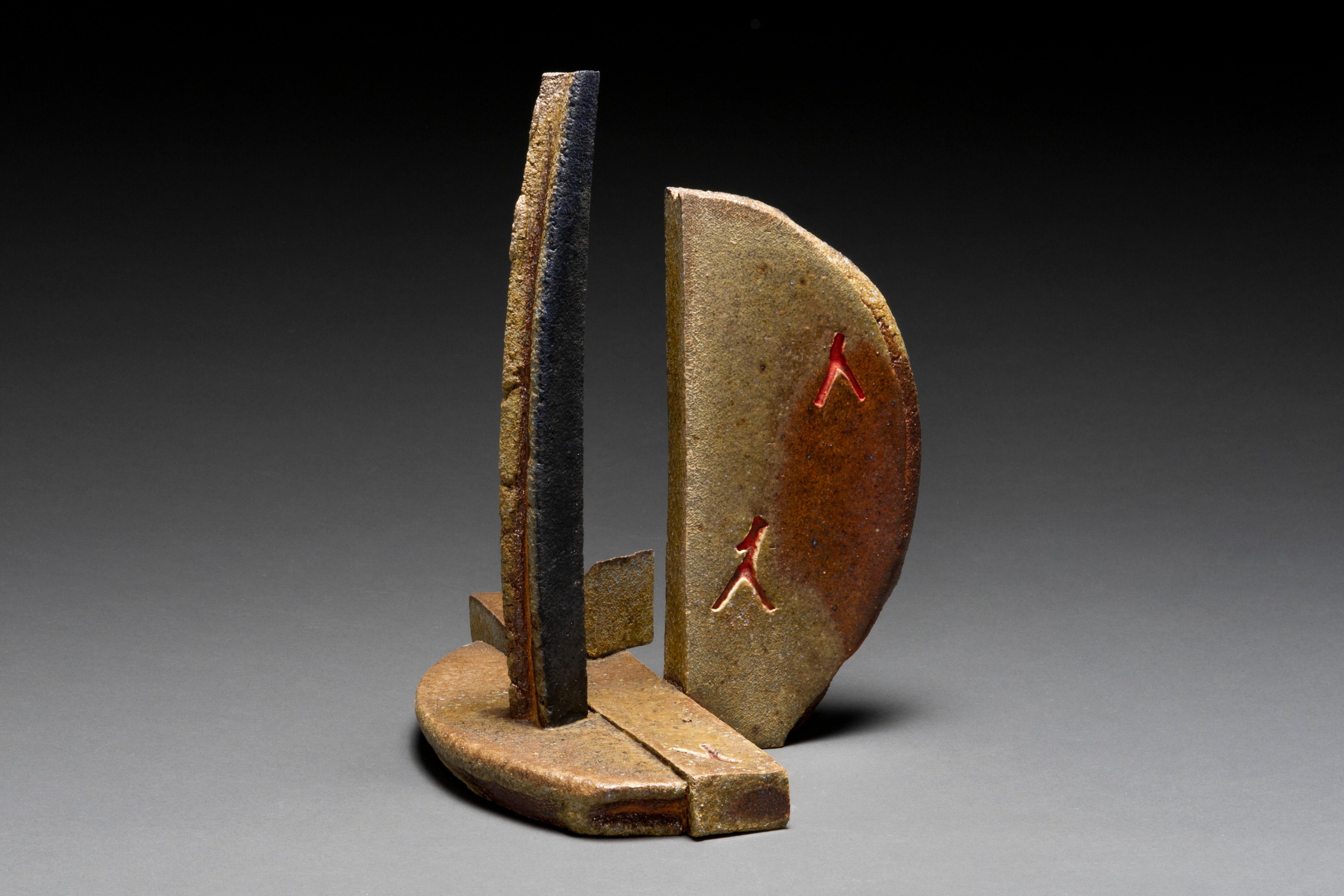 Wood-fired ceramic abstract sculpture: 'One' - Sculpture by Tony Moore