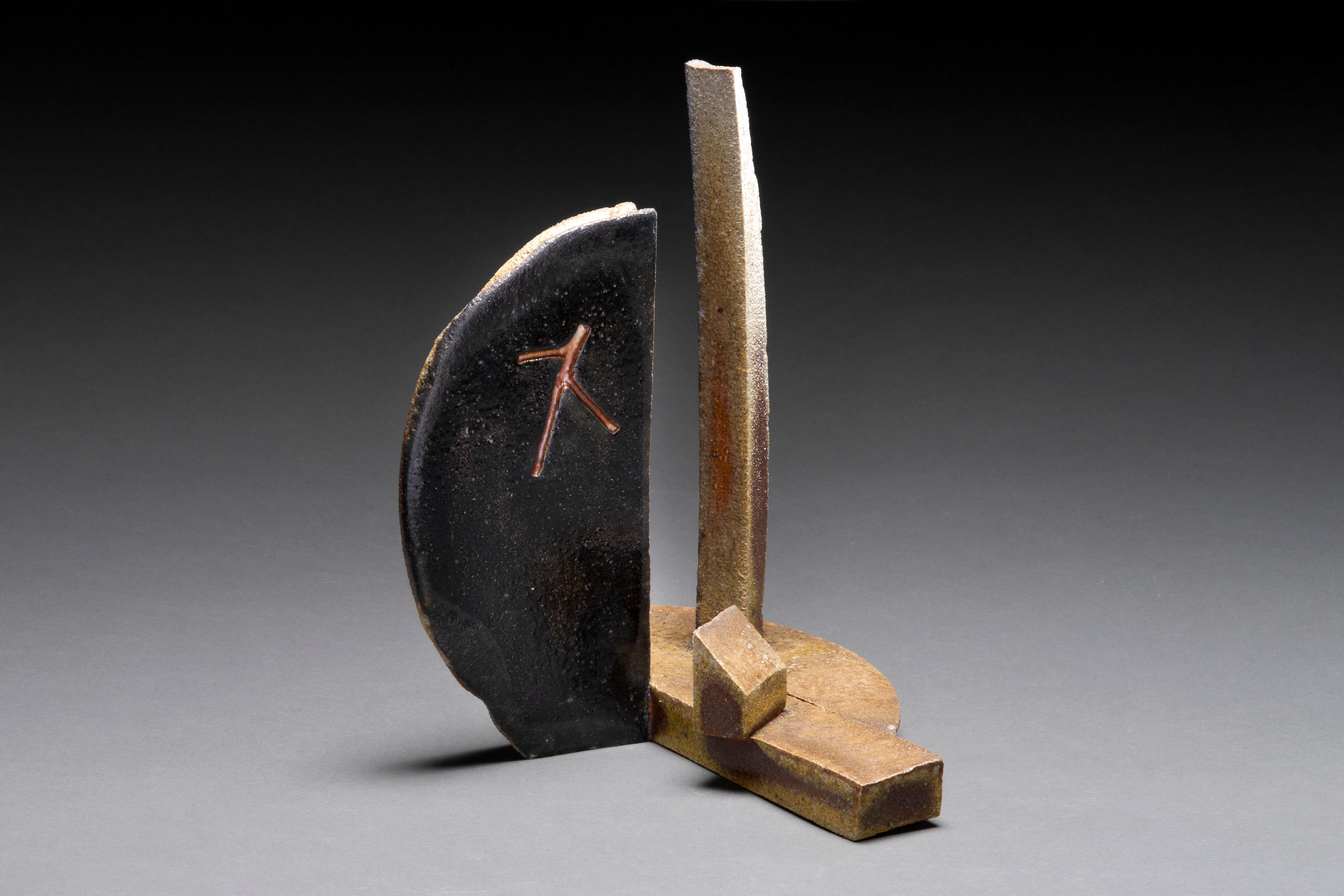 Scultura astratta in ceramica Wood: 'Uno'