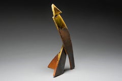 Wood-fired ceramic abstract sculpture: 'Walker'