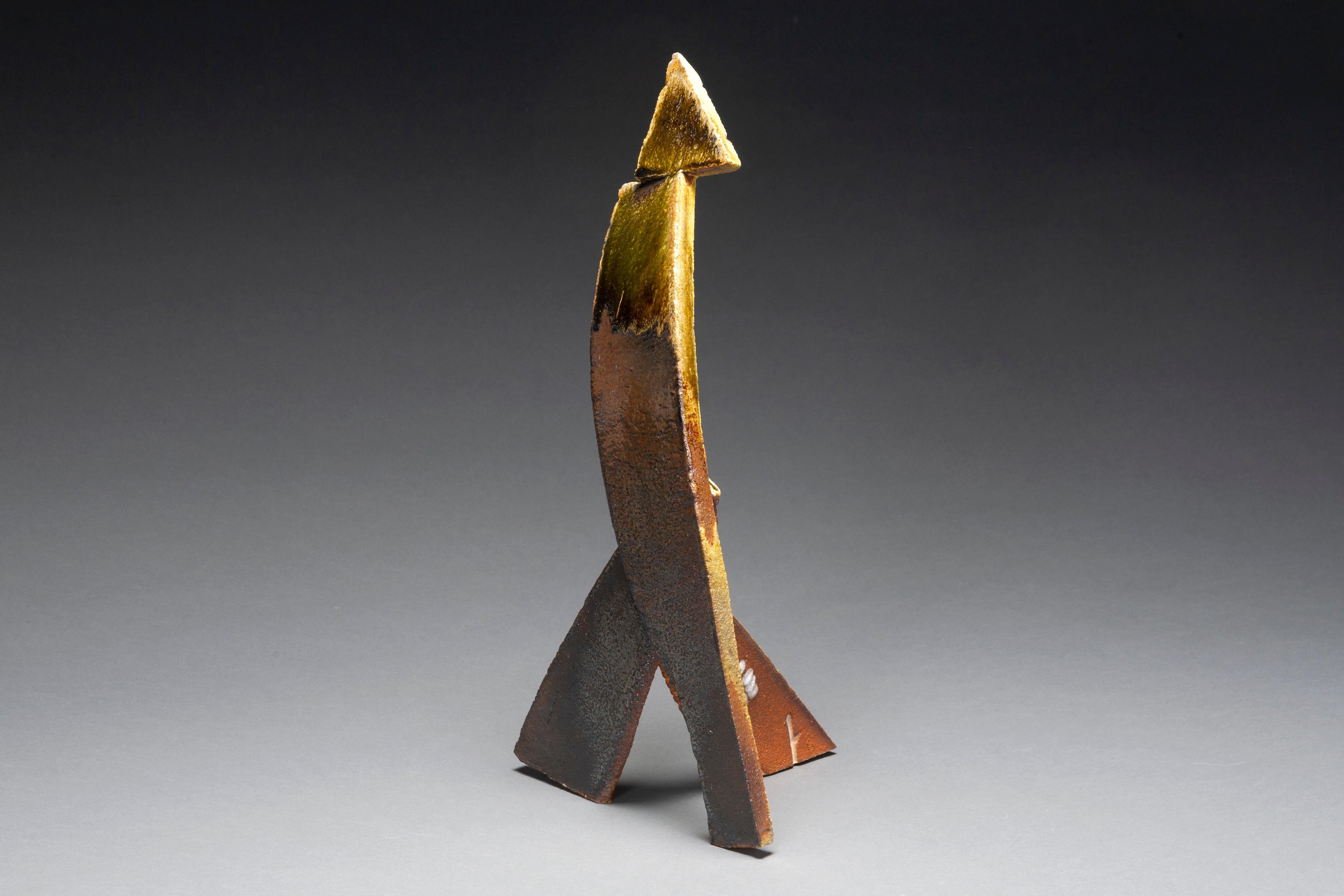 Wood-fired ceramic abstract sculpture: 'Walker' - Contemporary Sculpture by Tony Moore