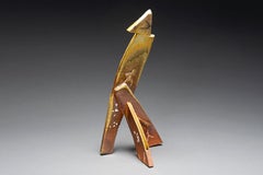 Wood-fired ceramic abstract sculpture: 'Walker'